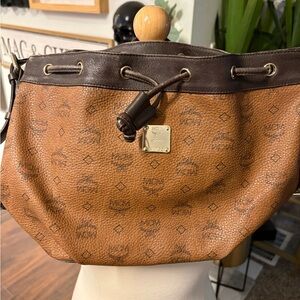 MCM Brown Leather Crossbody Bag